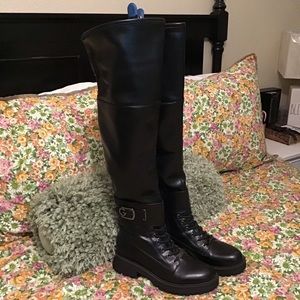 Guess Moto Over the Knee Boots Size 7.5